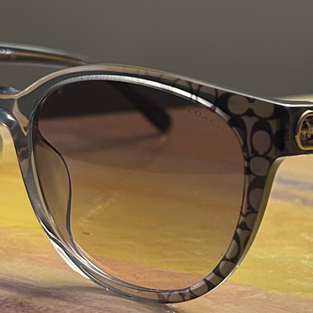 Coach 54mm Gradient Round Sunglasses - Picture 8 of 11